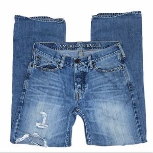 American Eagle Low Rise Bootcut Distressed Jeans